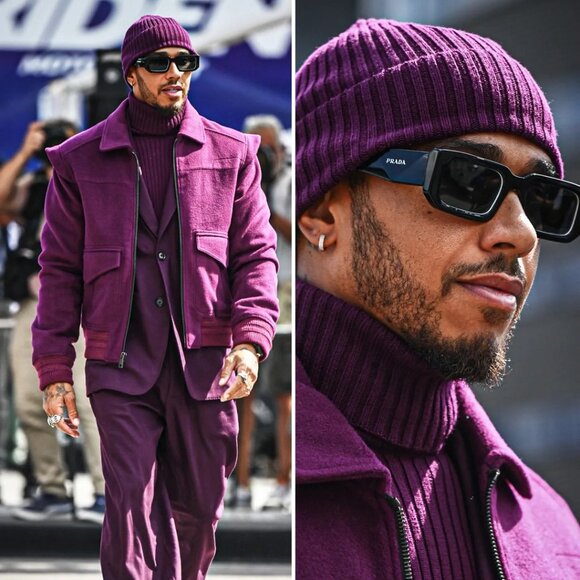 Prada PR06YSF 09Q5S0 Rectangle Sunglasses - Black & White/Grey - Picture 11 of 12